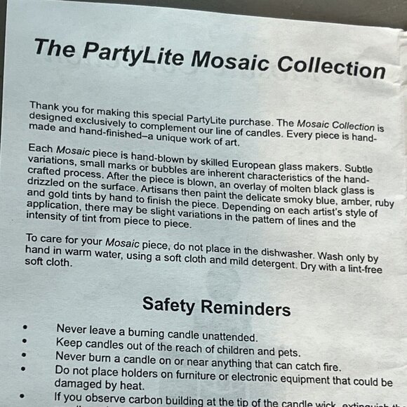 Partylite Mosaic Candle Holder Calypso Stained Glass Tapered 7" - Picture 16 of 16